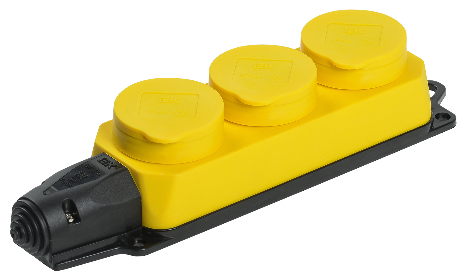 Розетка трехместная ОМЕГА IP44 желтая РБ33-1-0м