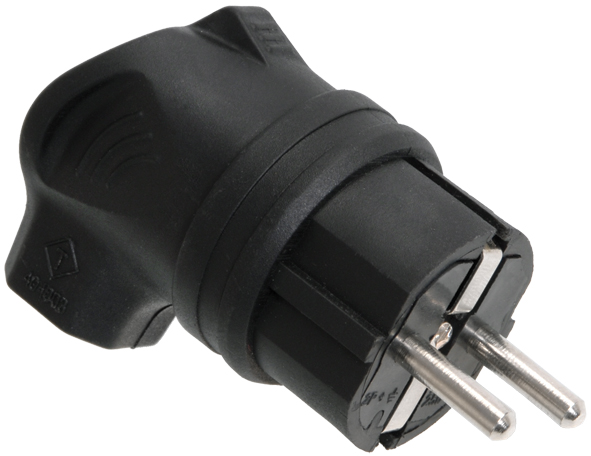 Вилка угловая каучук 16А 2Р+E IР44 ОМЕГА