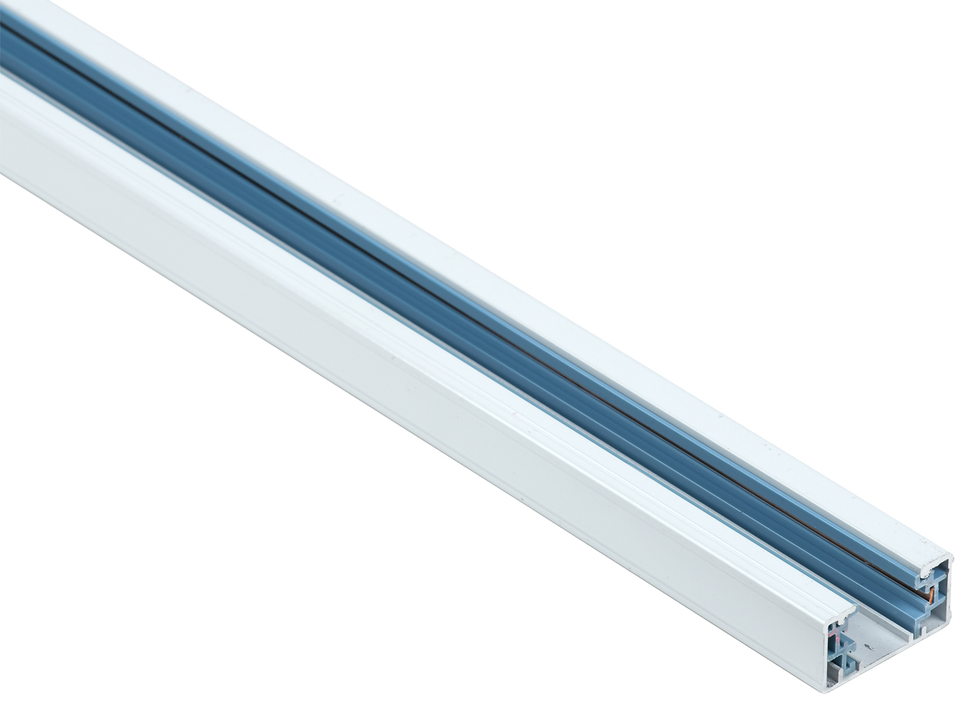 Шинопровод осветительный однофазный 1,5м белый в комплекте c токовводом и заглушкой