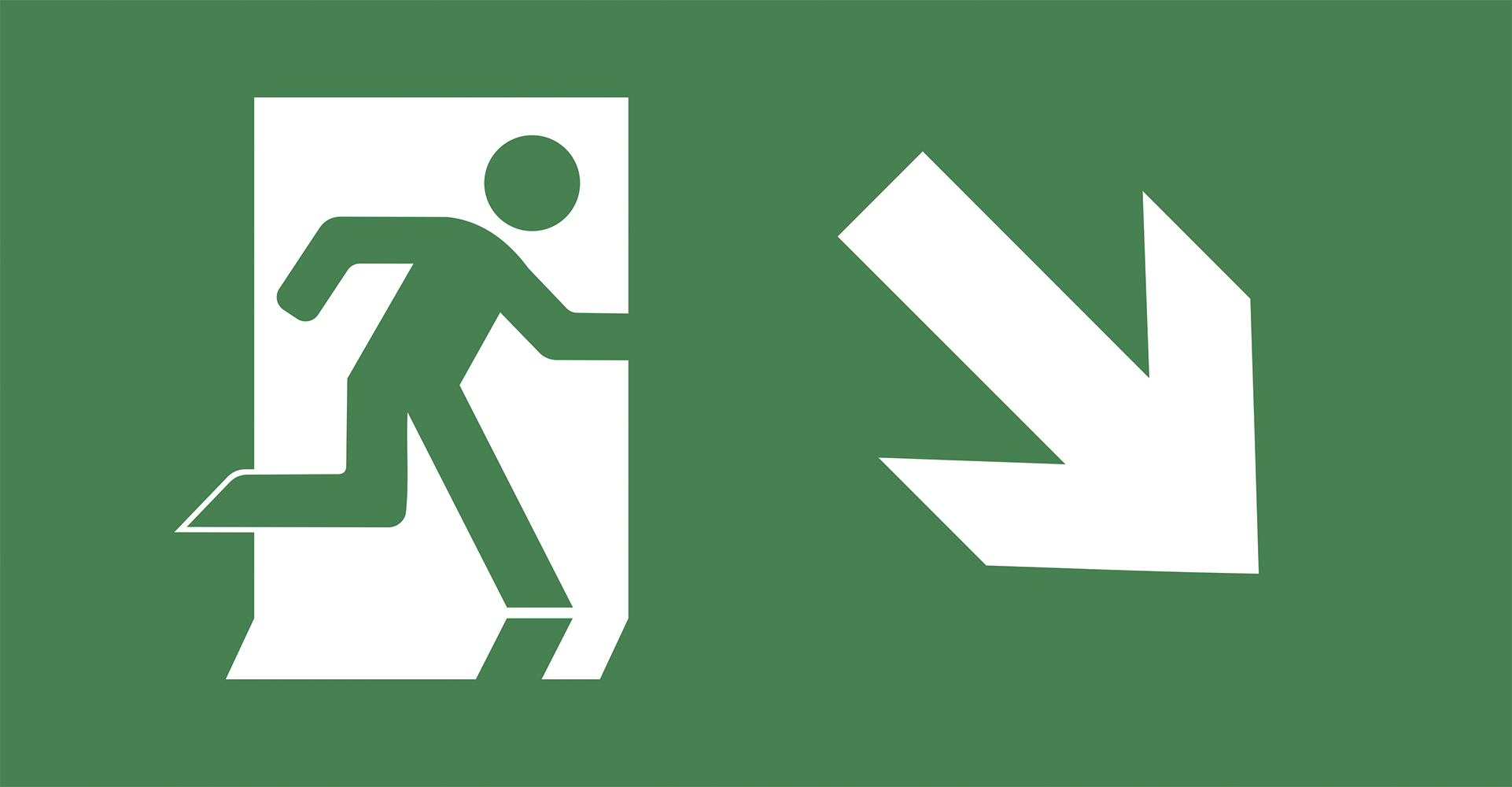 Пиктограмма ''ВЫХОД/стрелка направо вниз'' PVC для ССА 3000