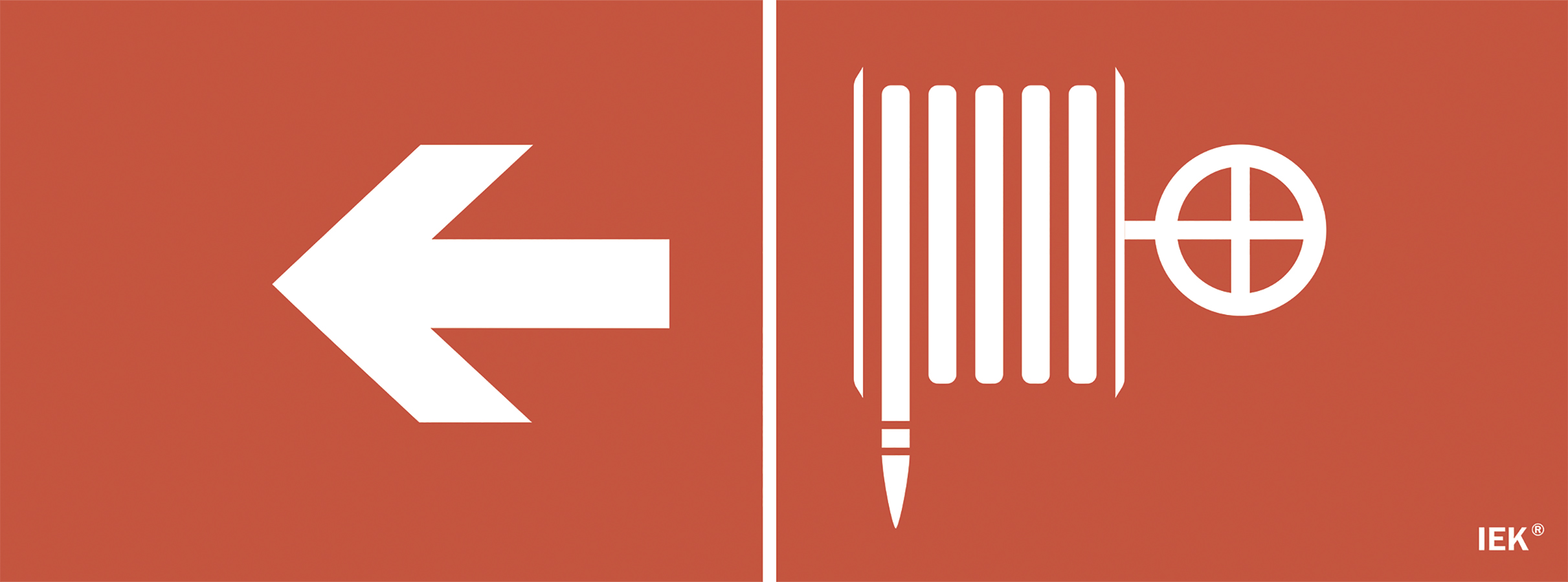 Этикетка самоклеящаяся 350х130 мм ''Пожарный кран/стрелка налево''