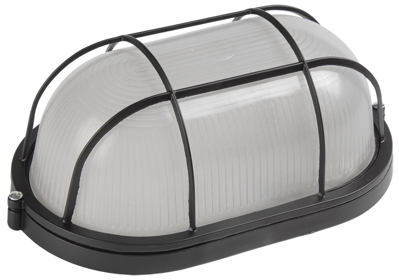 Светильник НПП1402 черный/овал с решеткой 60 Вт IP54