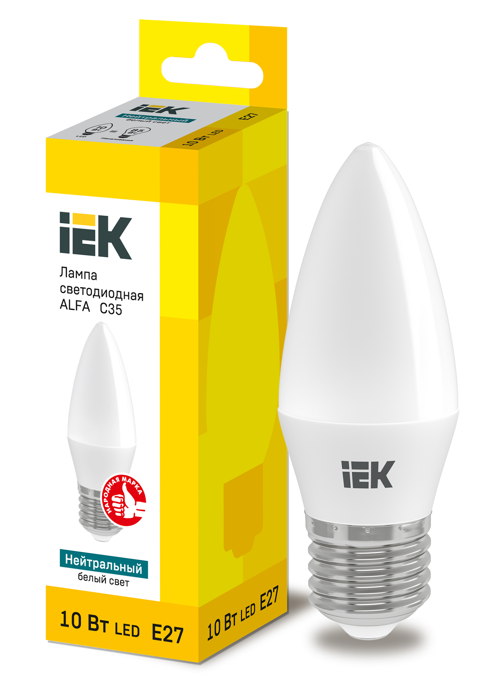 Лампа LED ALFA C35 свеча 10Вт 230В 4000К E27