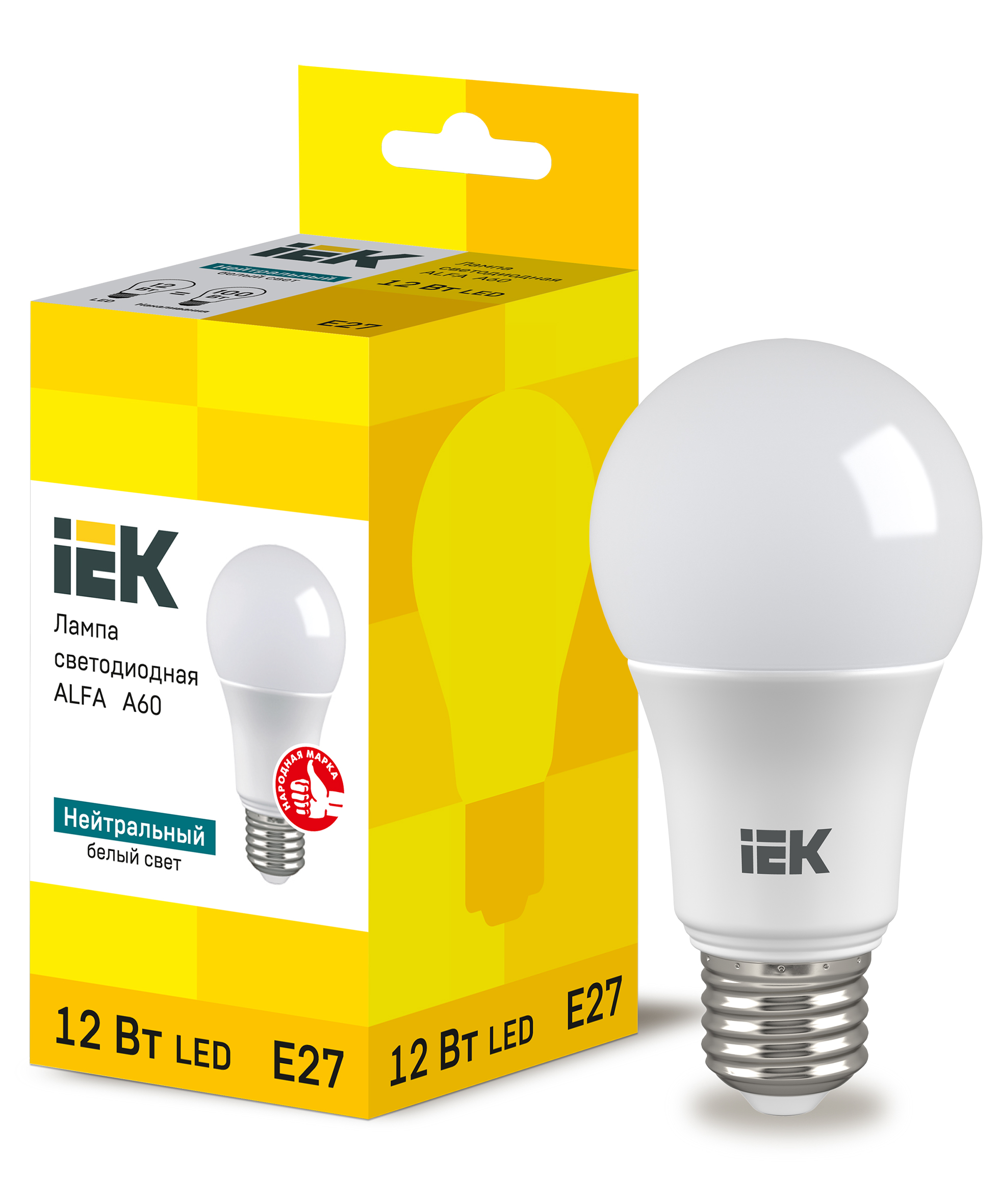 Лампа LED ALFA A60 груша 12Вт 230В 4000К E27