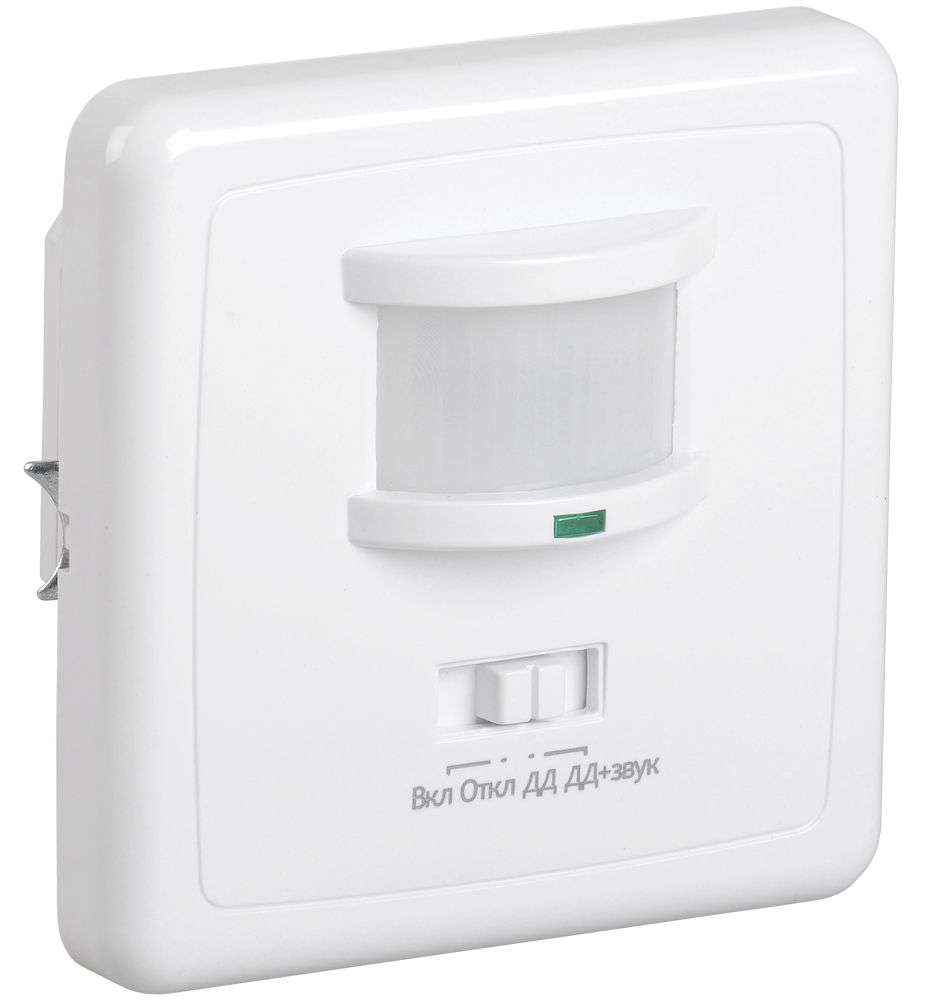 Датчик движения ДД 035 белый, максимальная нагрузка 500 Вт, угол обзора 140 градусов, дальность 12м, IP20