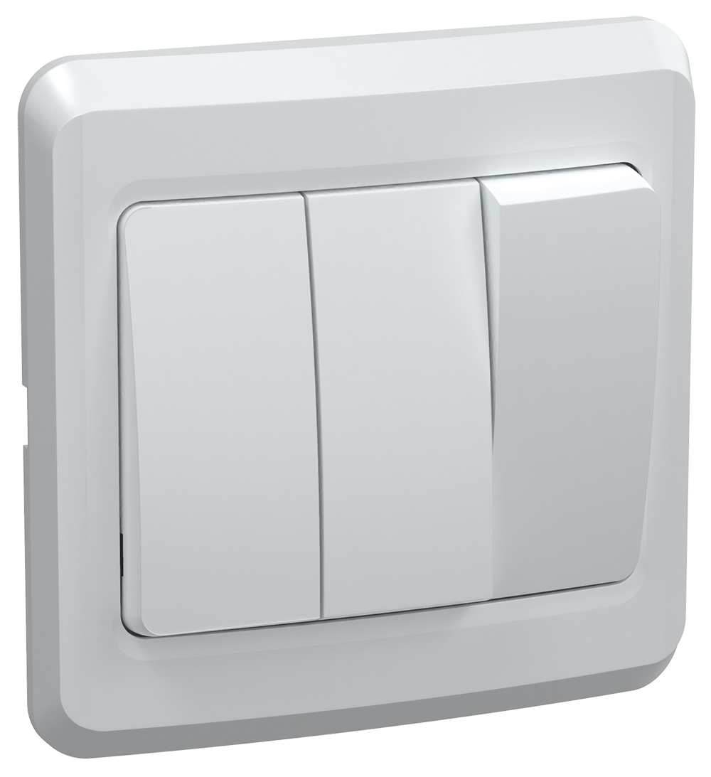 VEGA Выключатель 3 кл. 10А ВС10-3-0-ВБ белый GENERICA