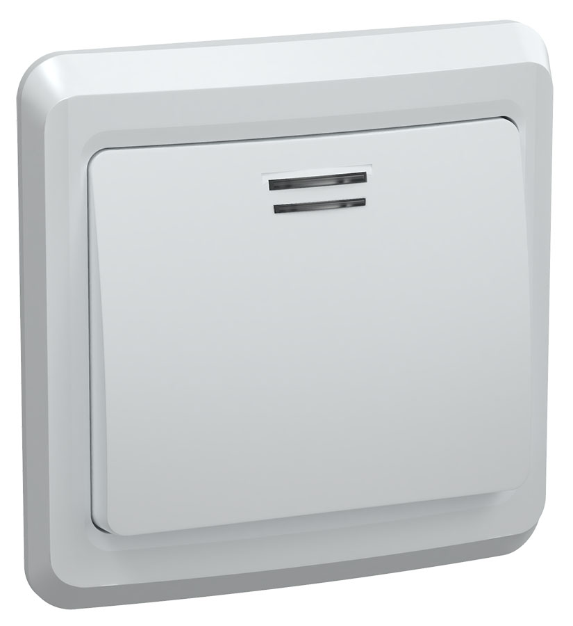 VEGA Выключатель 1-клавишный с индикацией 10А ВС10-1-1-ВБ белый GENERICA