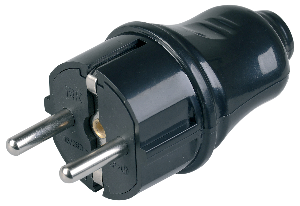 Евровилка прямая черная 16 А