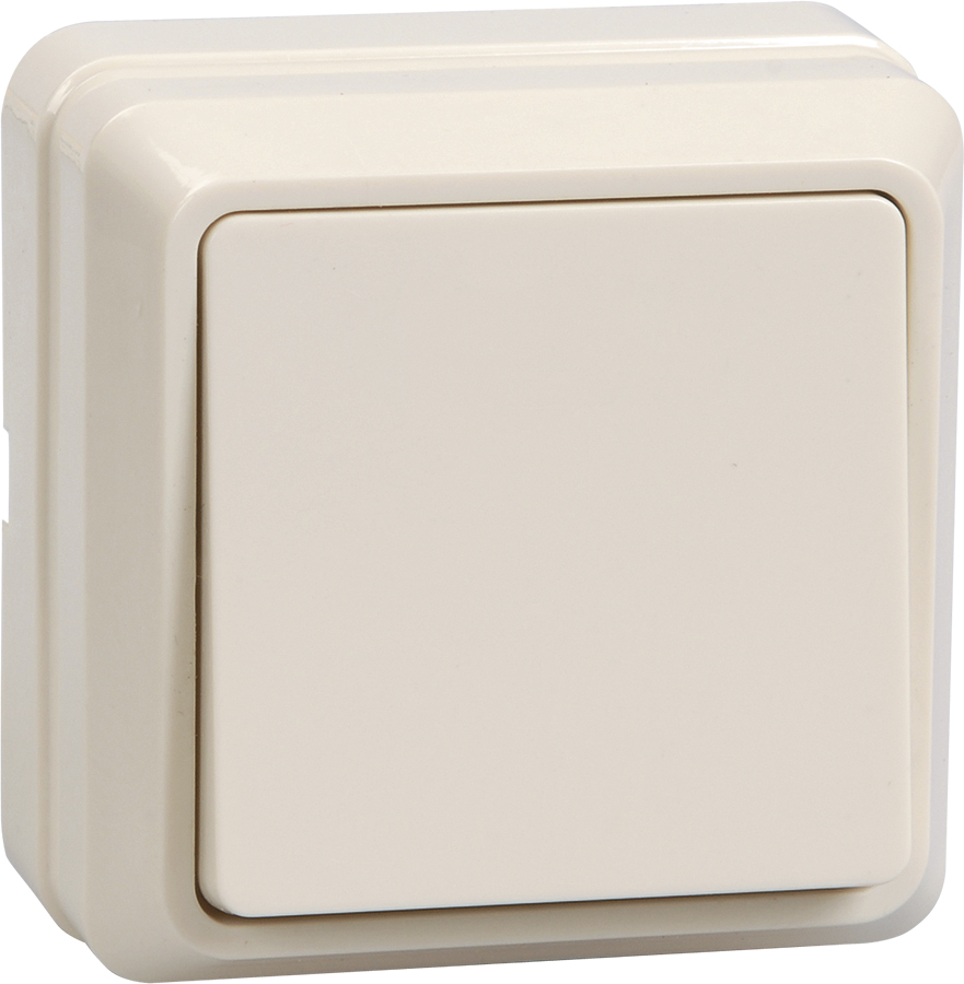 OKTAVA Выключатель 1-клавишный для открытой установки 10А ВС20-1-0-ОКм кремовый GENERICA