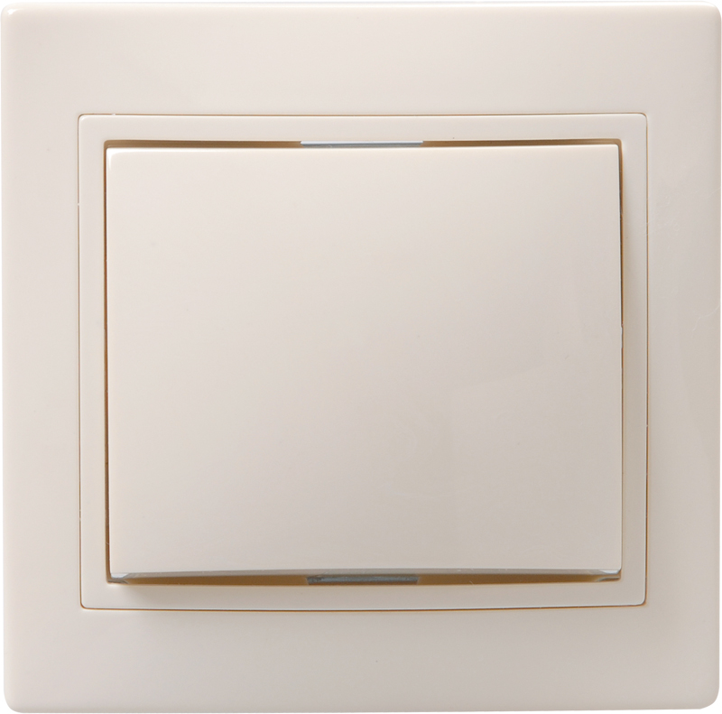 KVARTA Выключатель 1-клавишный 10А кер. ВС10-1-0-Км кремовый GENERICA