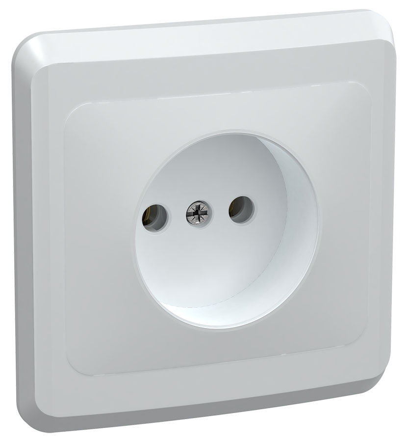 VEGA Розетка 1-местная без заземления без защитных шторок 10А РС10-2-ВБ белый GENERICA
