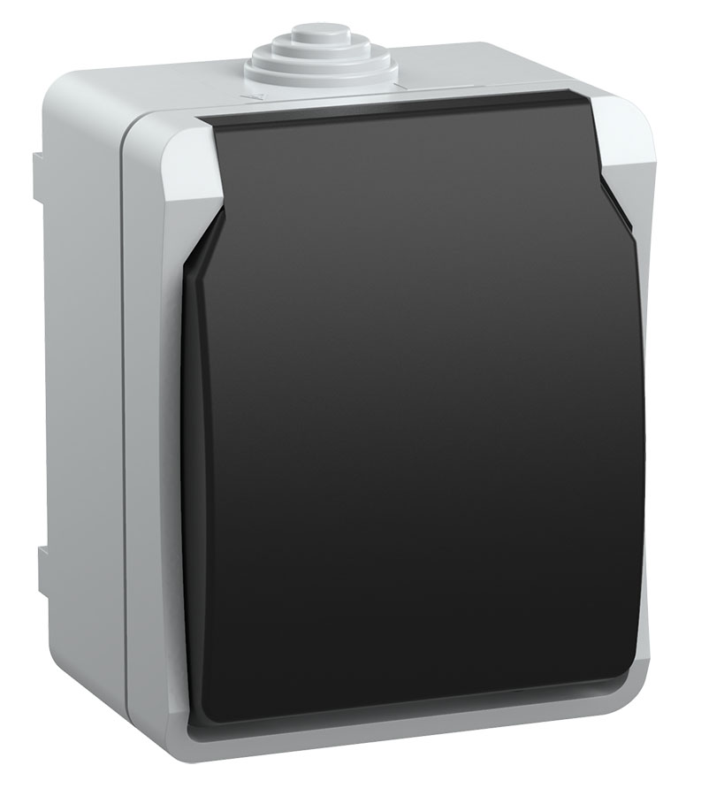 ФОРС Розетка наружная с заземлением с крышкой IP54