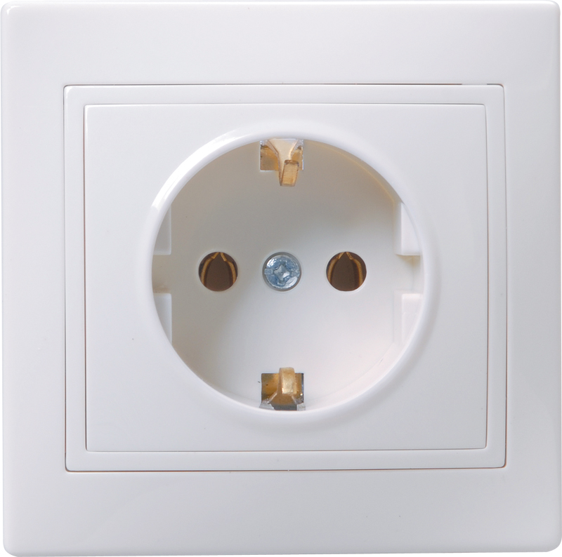 KVARTA Розетка 1-местная с заземлением без защитных шторок 16А РС10-3-КБ белый GENERICA