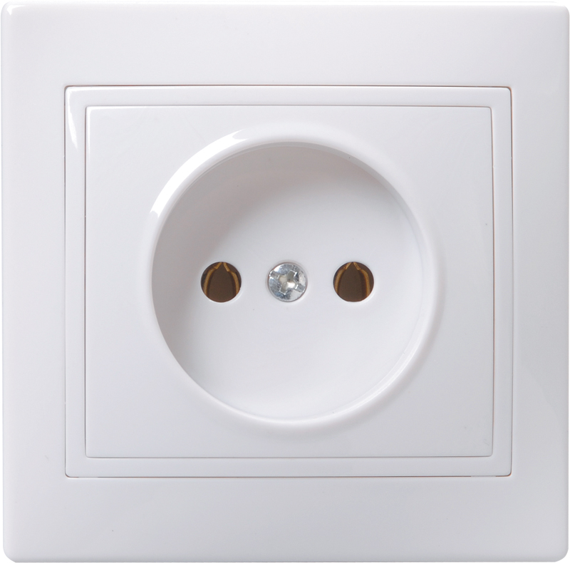 KVARTA Розетка 1-местная без заземления без защитных шторок 10А РС10-2-КБ белый GENERICA