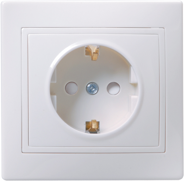 KVARTA Розетка 1-местная с заземлением с защитными шторками 16А РСш10-3-КБ белый GENERICA