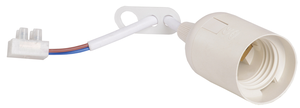 Патрон подвесной с шнуром пластик Ппл27-04-К51 Е27 белый стикер на изделии