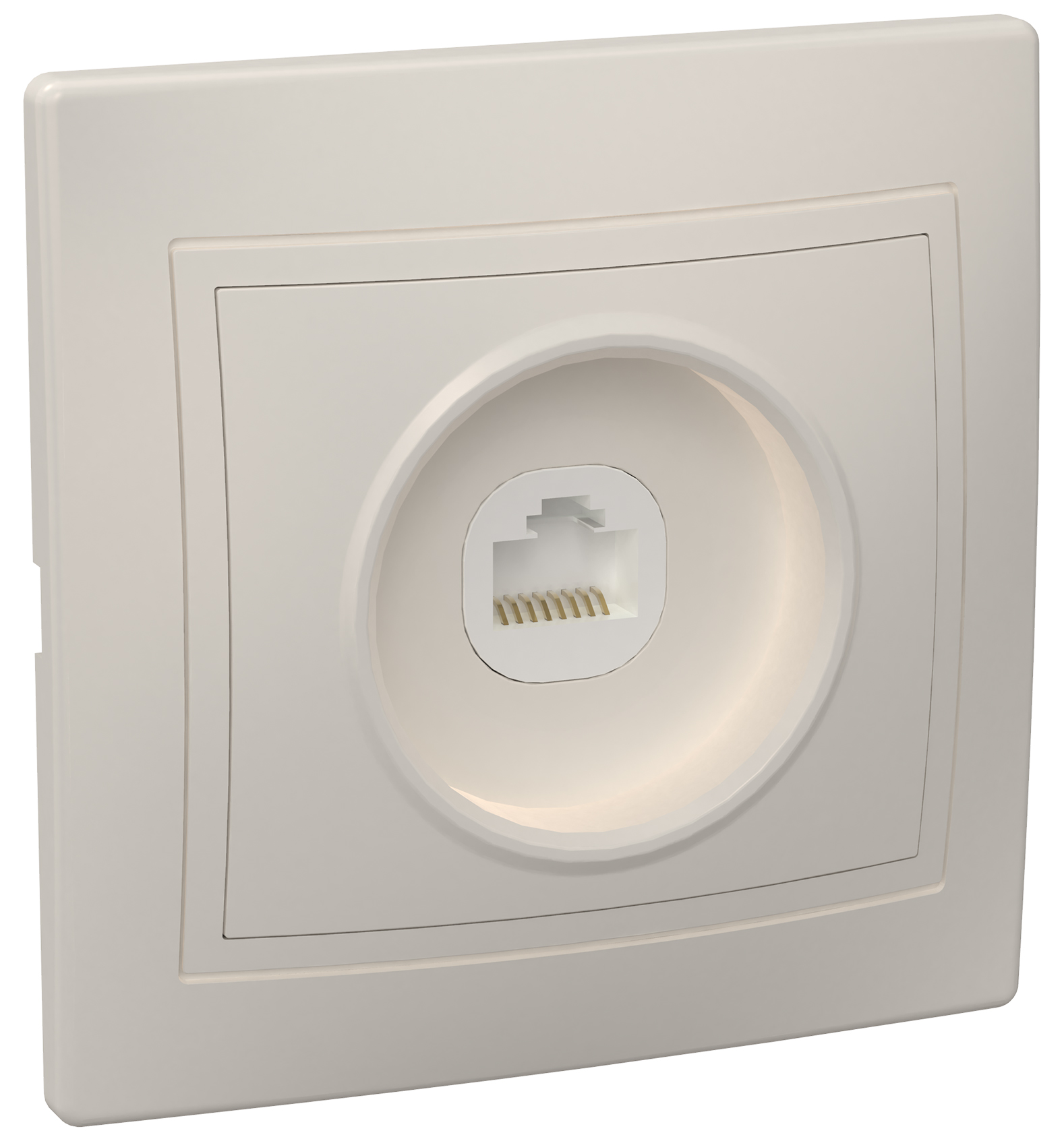 KVARTA Розетка 1-местная компьютерная RJ45 кат.5е РК10-ККм крем GENERICA