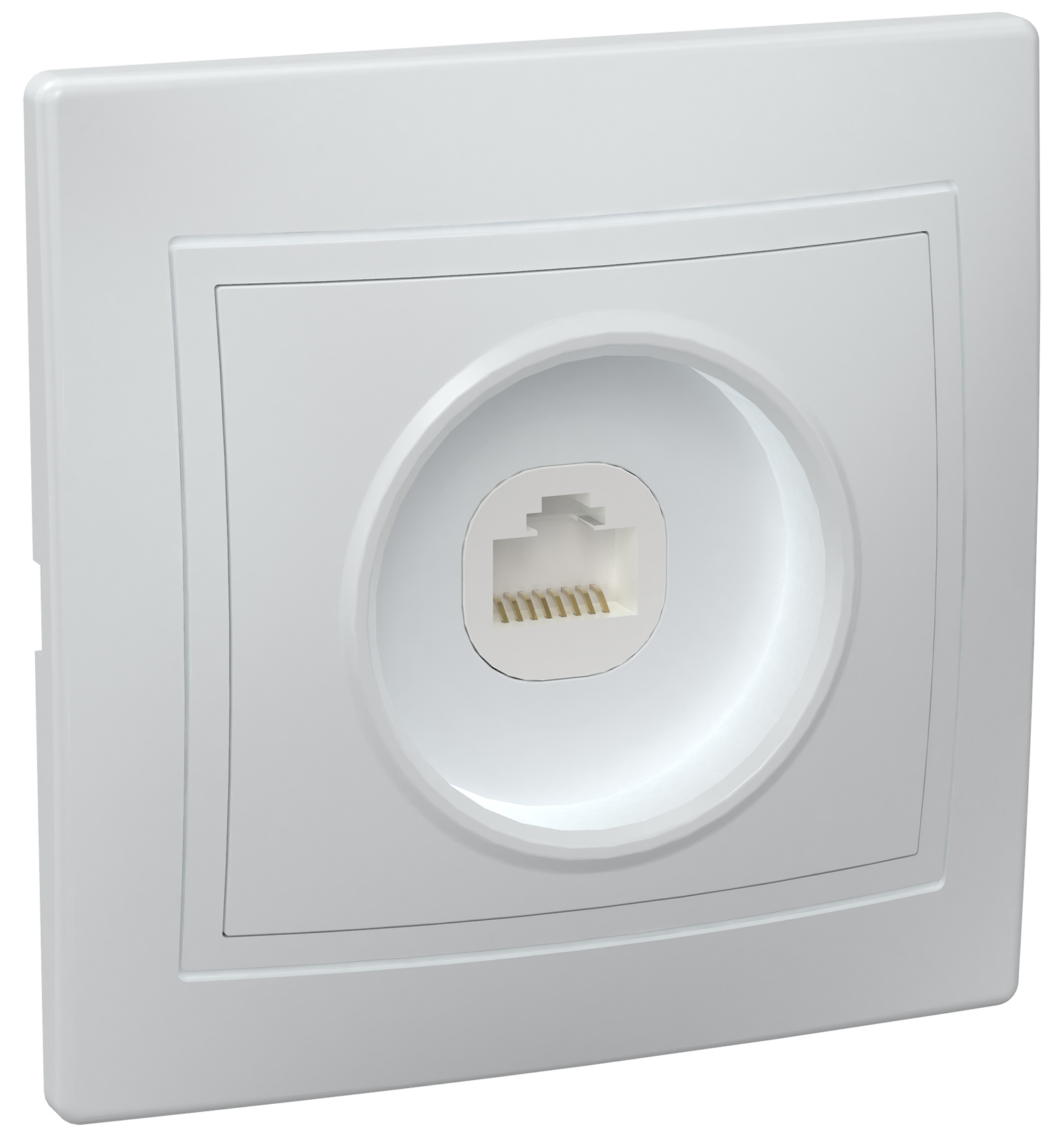 KVARTA Розетка 1-местная компьютерная RJ45 кат.5е РК10-КБ белый GENERICA