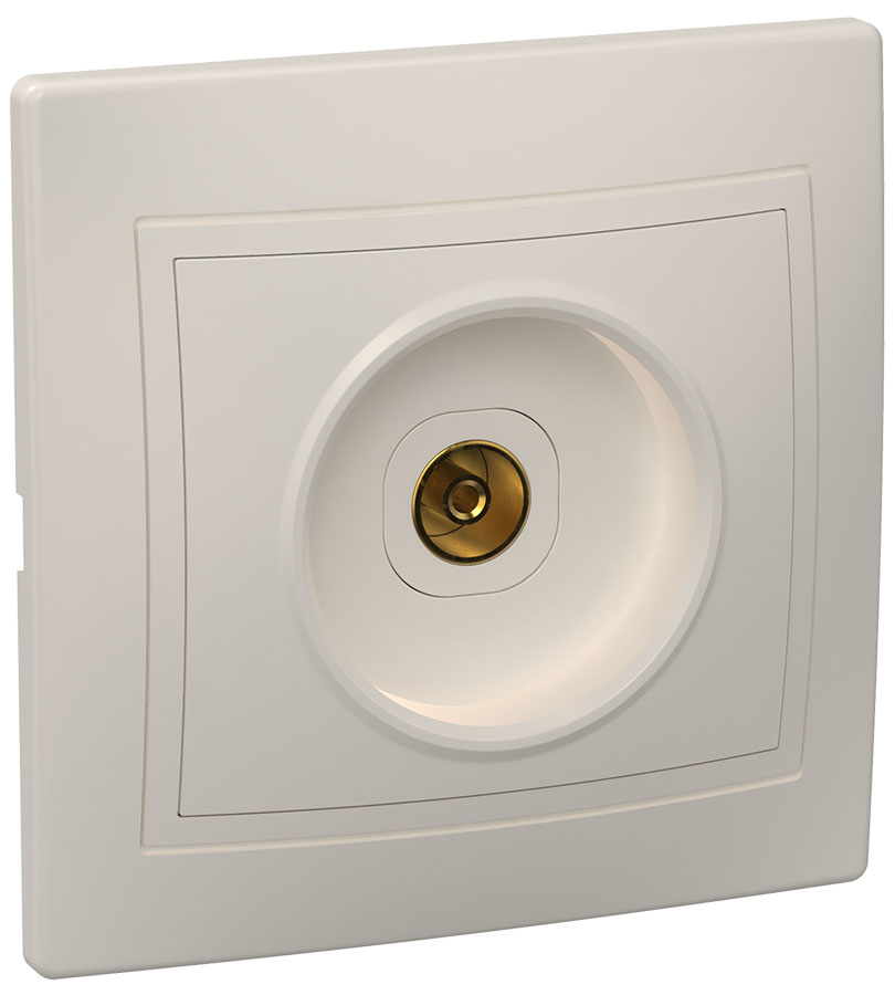 KVARTA Розетка 1-местная TV РТВ10-ККм кремовый GENERICA