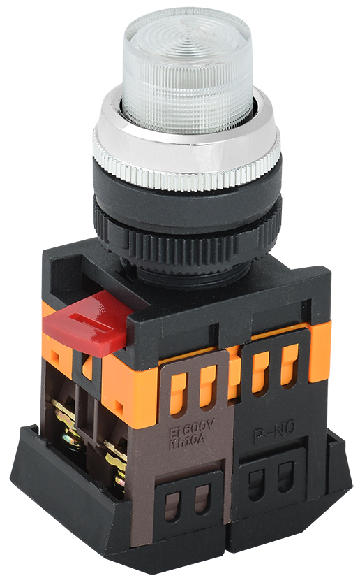 Кнопка ABLFP-22 прозрачная неон 1з+1р