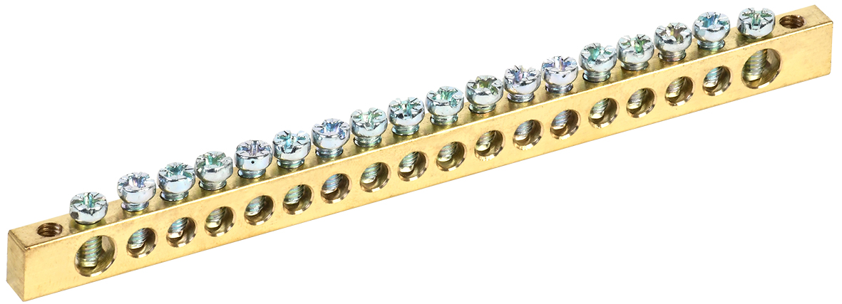 Шина PEN земля-ноль 6х9мм 18/2 (18групп/креп по краям)