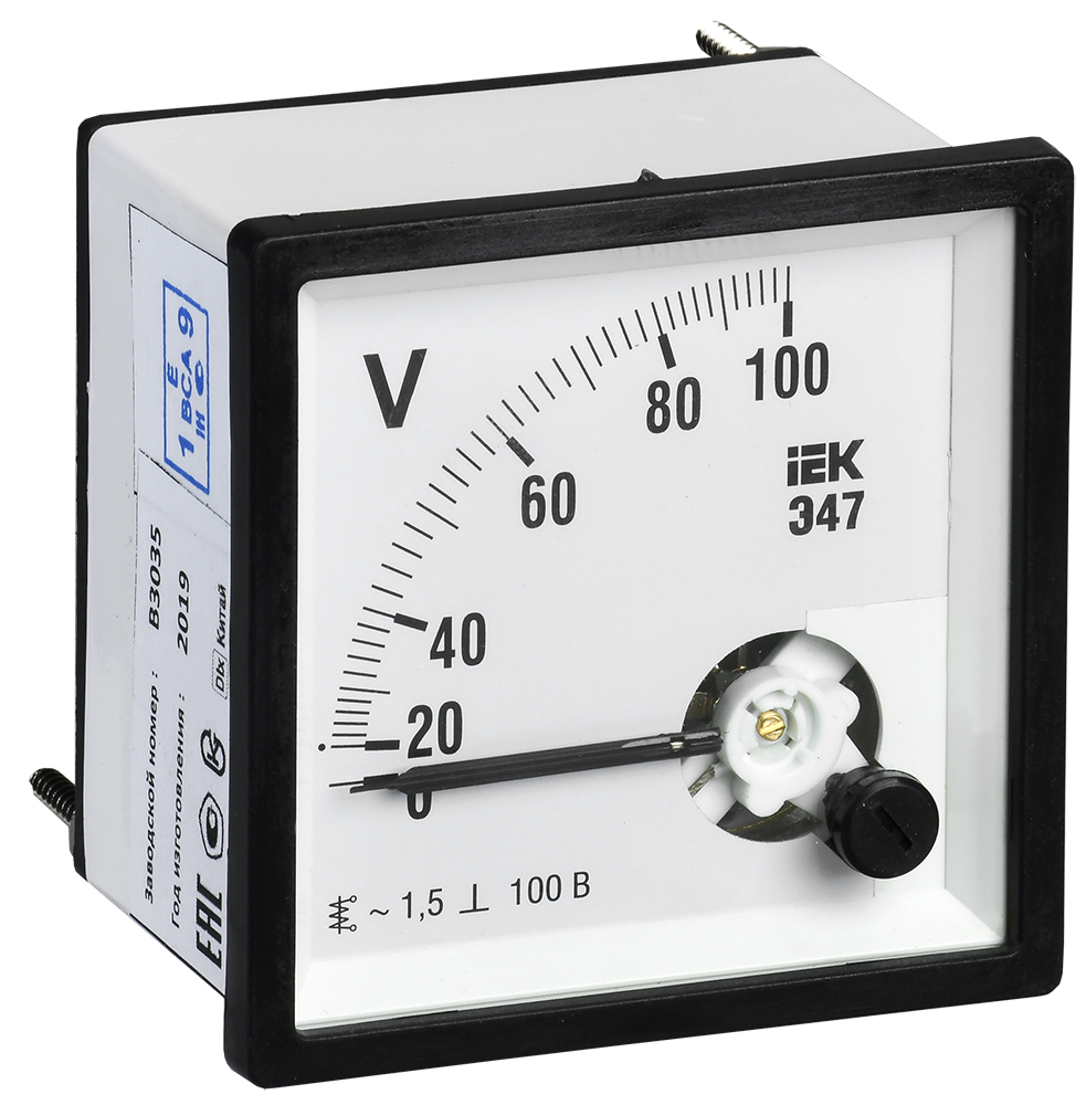 Вольтметр 100 В 96х96 AC непосредственное включение Э47