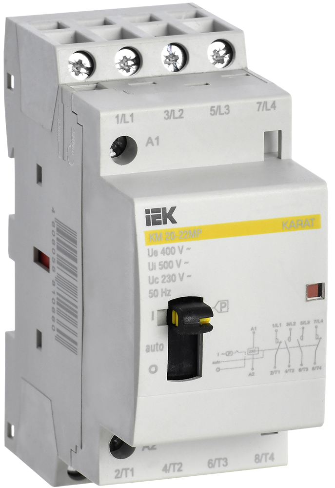 Контактор модульный с ручным упр. КМ20-22МР AC KARAT