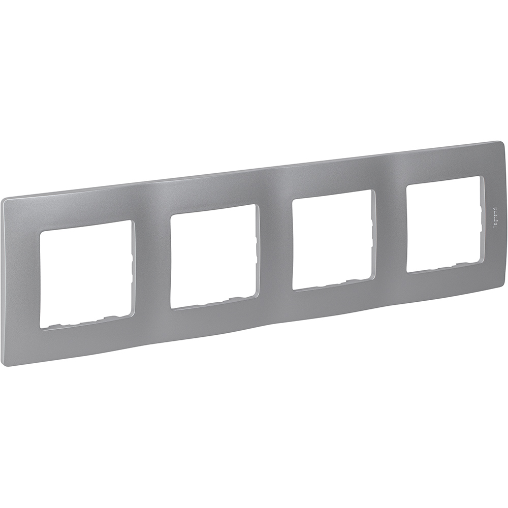 Рамка 4-местная алюминий ETIKA