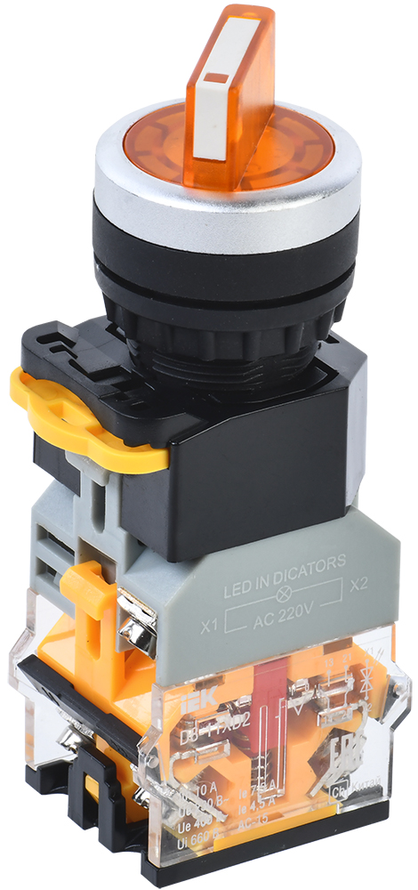 Переключатель D8-11XD2 2 полож. 1з+1р с подсвет. желтый