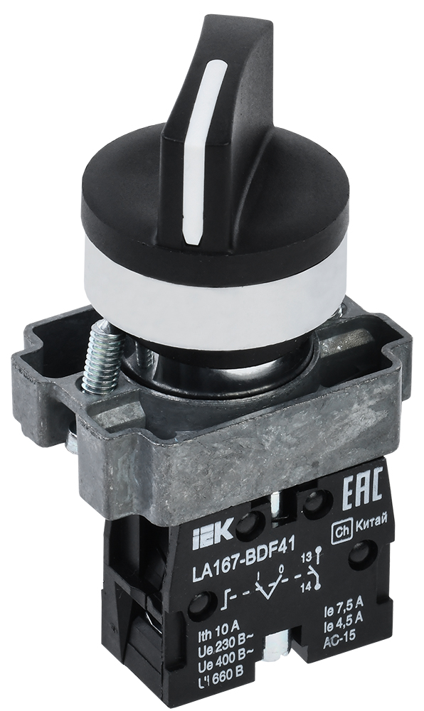 Переключатель LA167-BDF41 2 полож. 1з черный