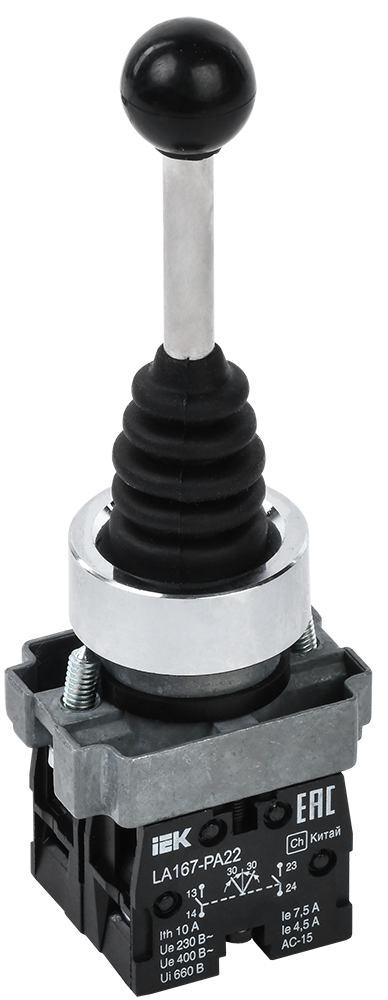 Джойстик LA167-PA22 2 полож. 2з без фиксации черный