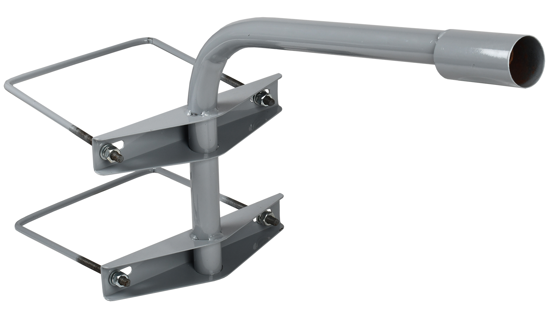 Кронштейн КНО-2 D 48мм L 500мм на опору 2 хомута серый