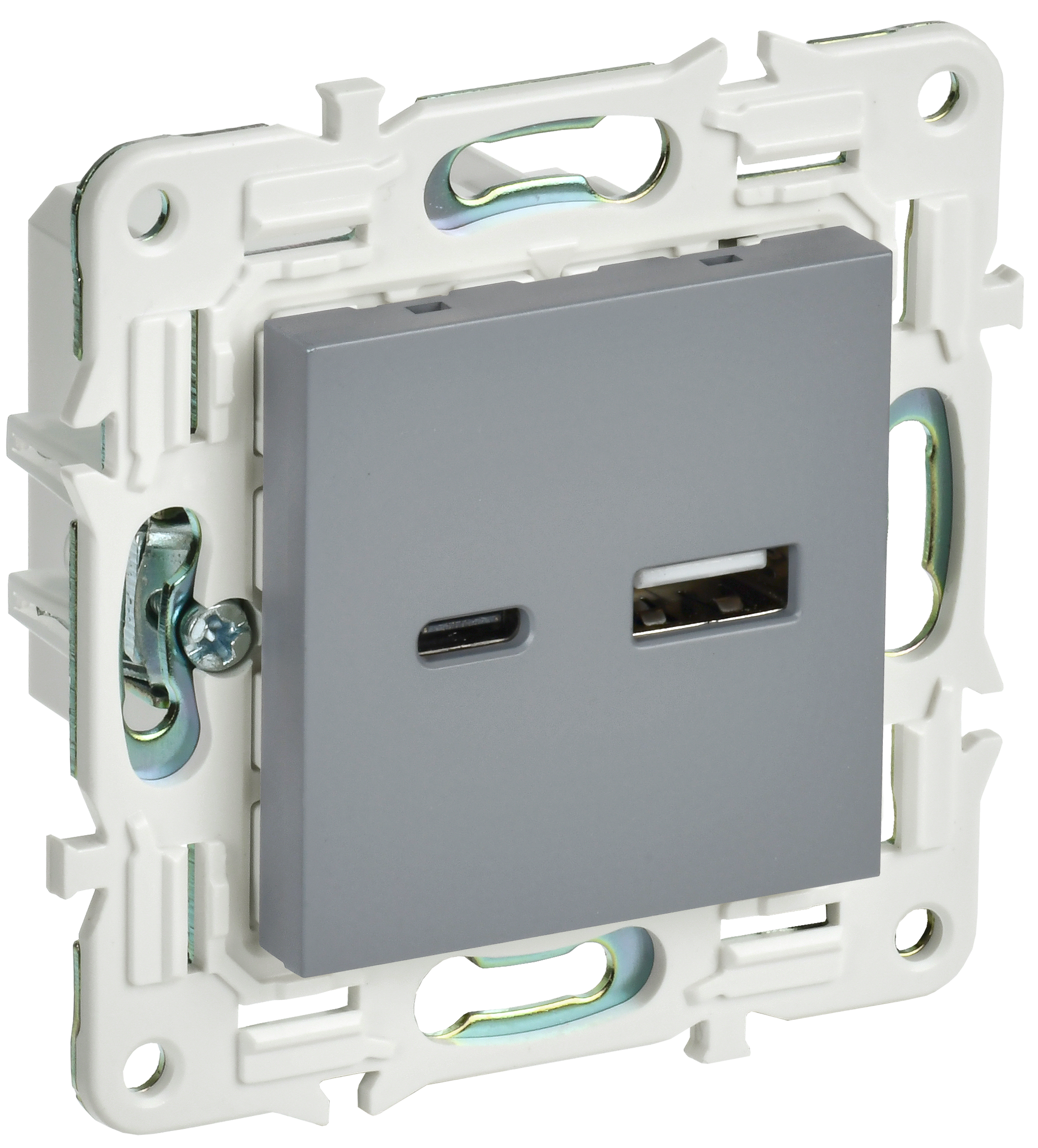 SKANDY Розетка USB A+C 18Вт SK-R13Gr серый IEK