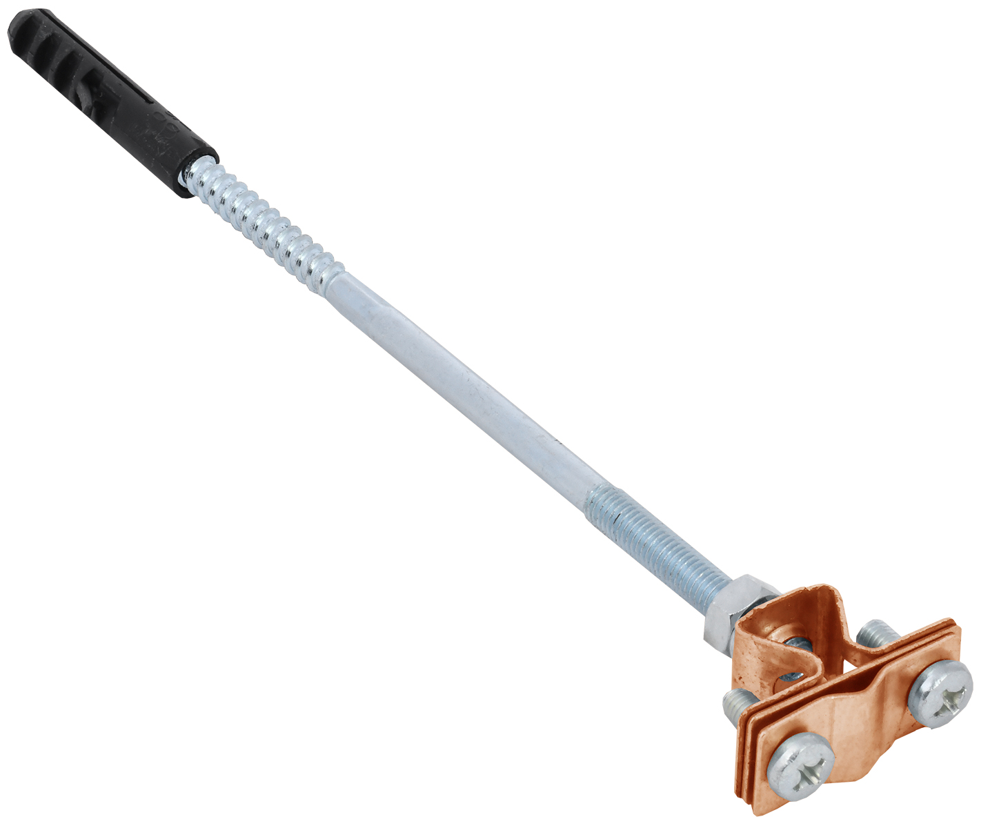 Держатель проводника круглого 8-10 мм для бетонного фасада медь