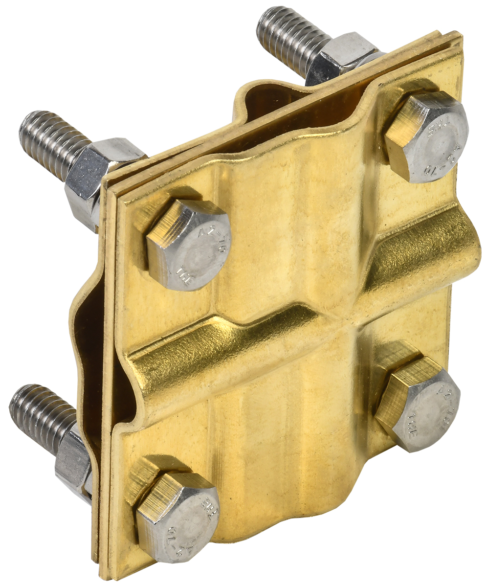 Зажим заземления крестообразный полоса/пруток-полоса/пруток латунь