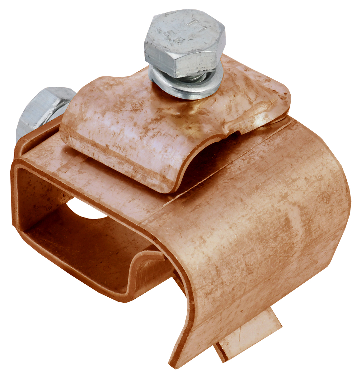 Держатель проводника круглого 8-10 мм для желоба водостока медь