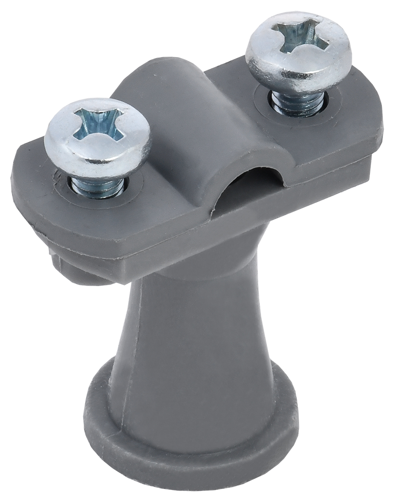 Держатель проводника круглого 6-10 мм h 38 мм пластик серый