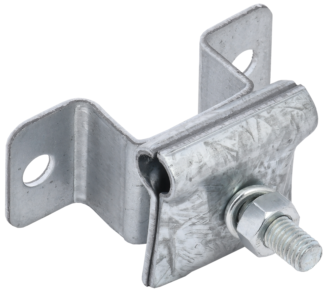 Держатель-зажим соединительный круглого проводника 6-12 мм опорный L 30-40 мм оцинкованная сталь