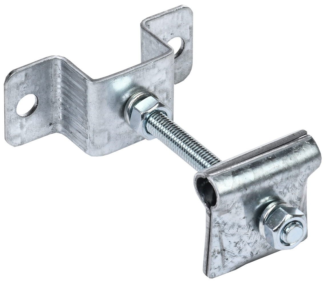 Держатель-зажим соединительный круглого проводника 6-12 мм опорный L 100 мм оцинкованная сталь