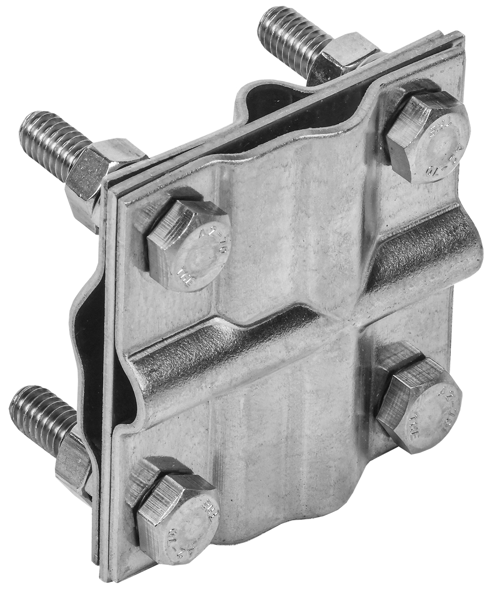 Зажим заземления крестообразный полоса/пруток-полоса/пруток нержавеющая сталь