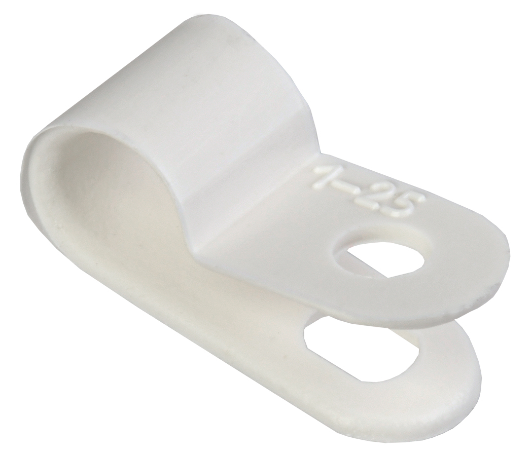 Скоба крепежная 6мм нейлоновая белая (50шт)