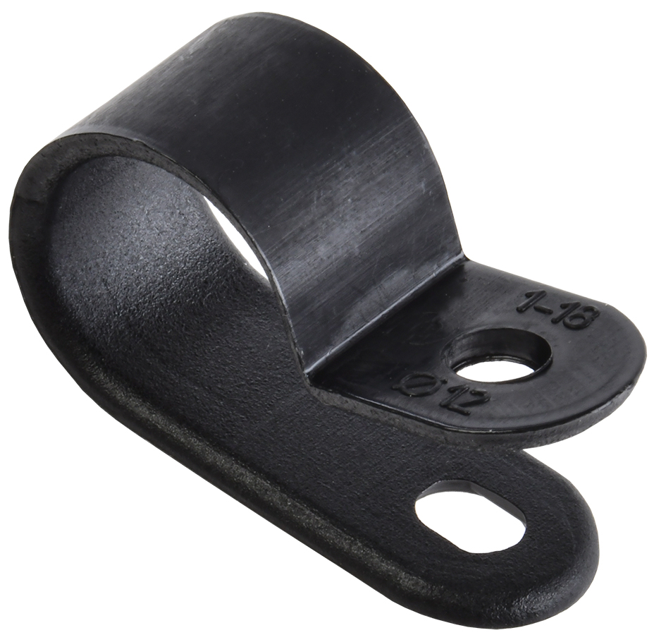 Скоба крепежная 12мм нейлоновая черная (50шт)