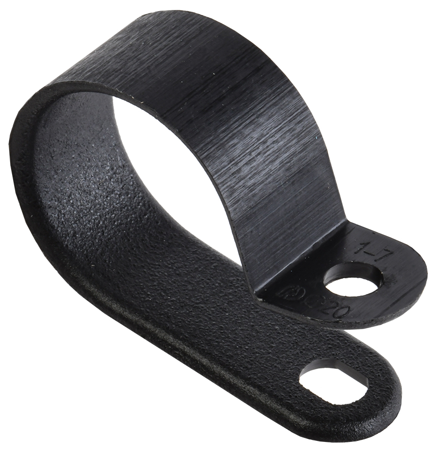 Скоба крепежная 20мм нейлоновая черная (50шт)