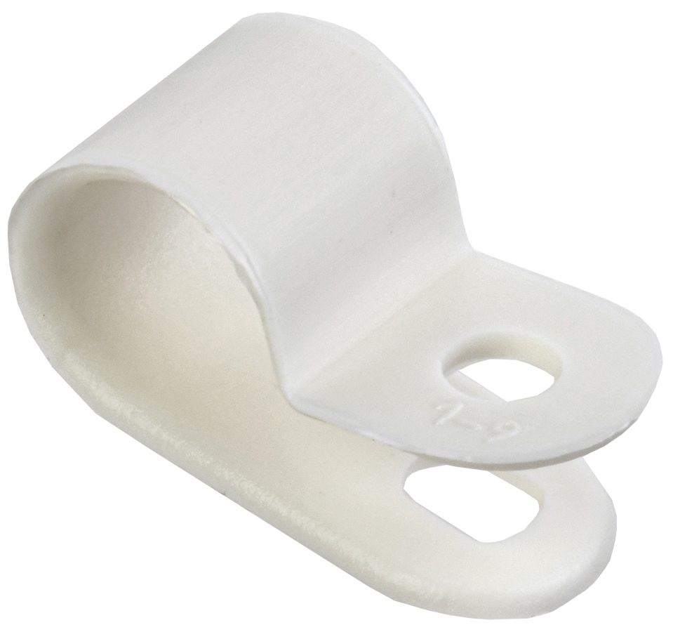 Скоба крепежная 9мм нейлоновая белая (50шт)