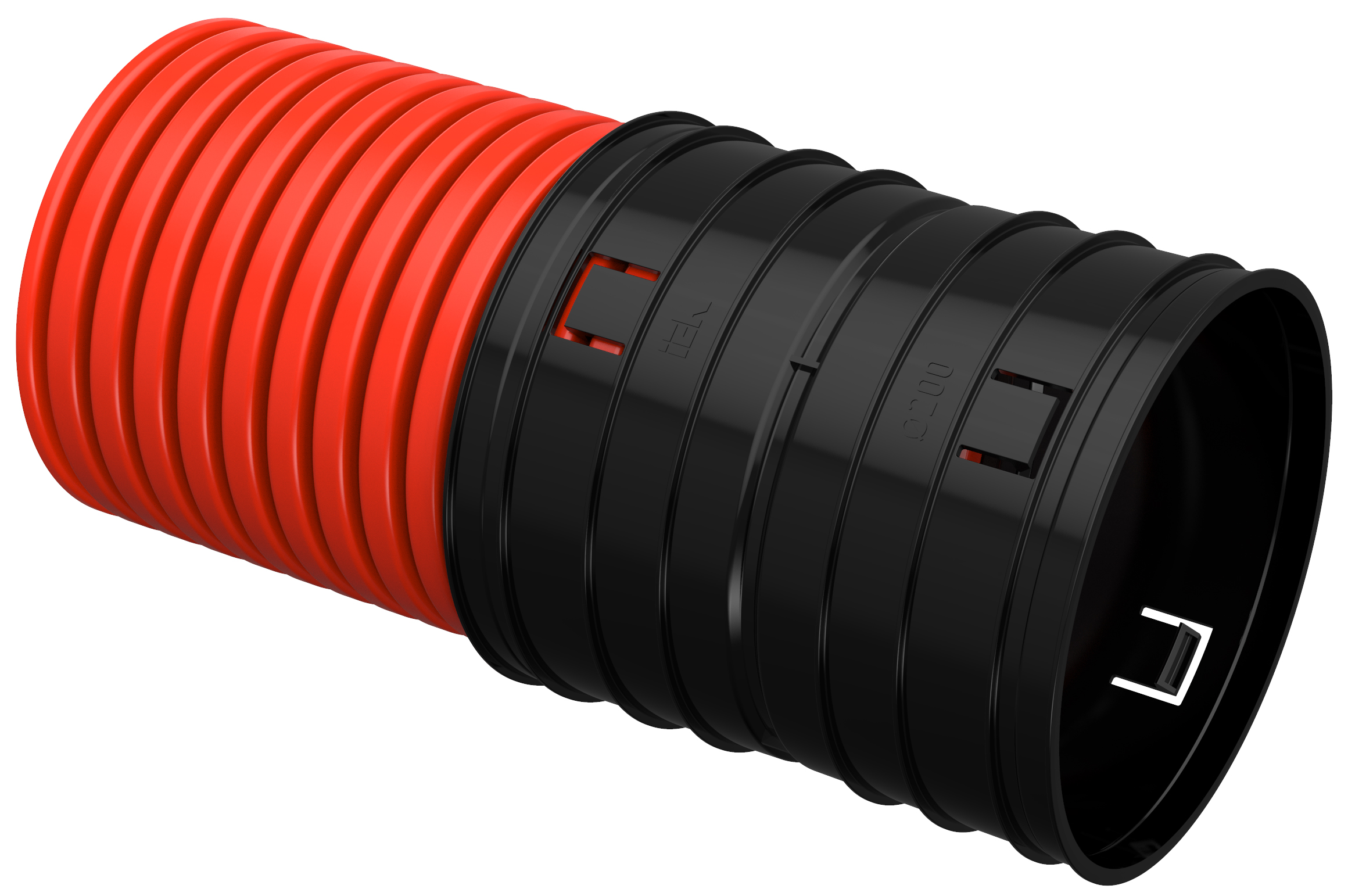 ELASTA Труба гофрированная двустенная жесткая ПНД d=125мм красная (6м) IEK