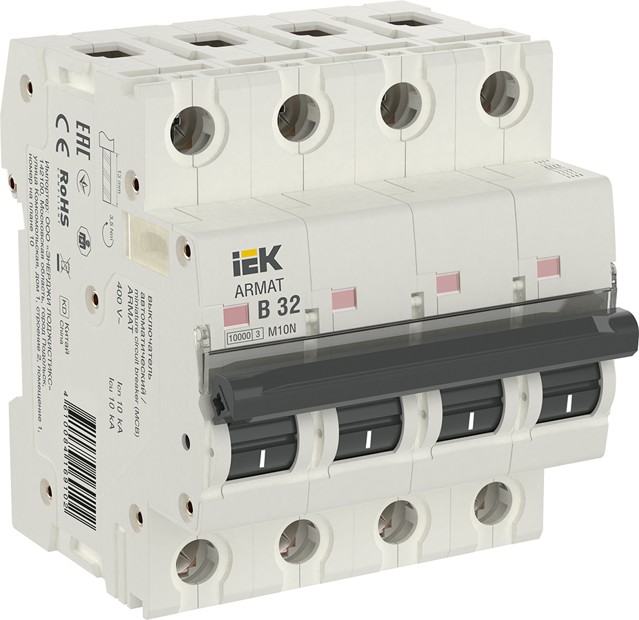 Выключатель автоматический четырехполюсный B 32А M10N