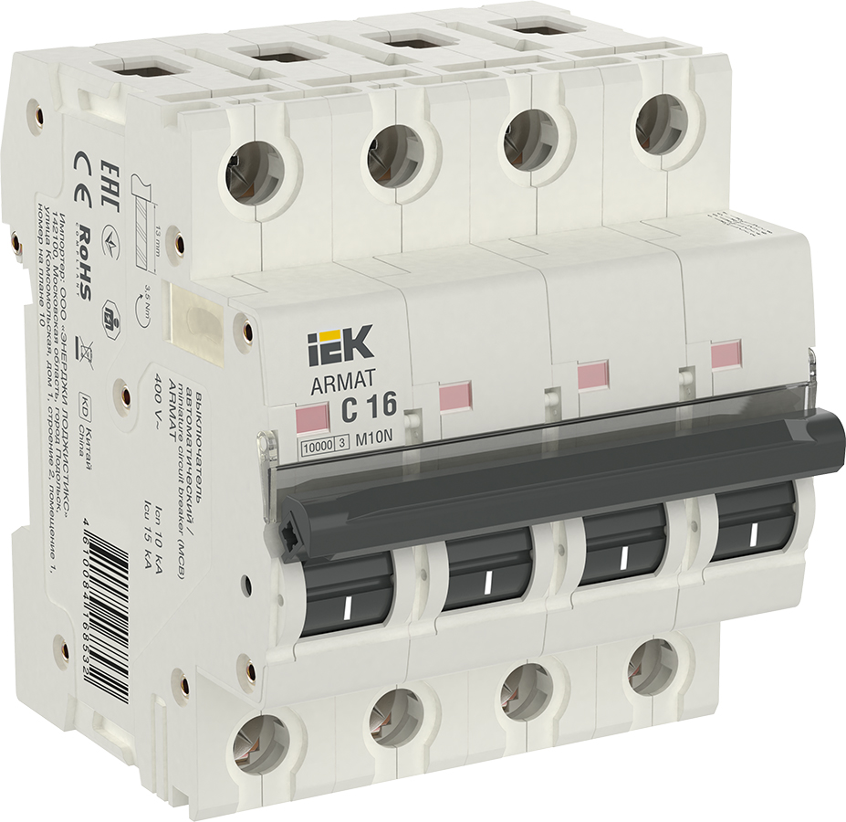 Выключатель автоматический четырехполюсный C 16А M10N