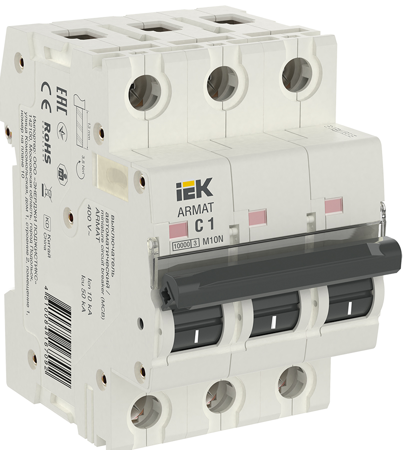 Выключатель автоматический трехполюсный C 1А M10N