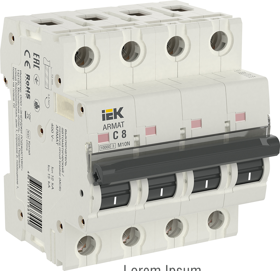 Выключатель автоматический четырехполюсный C 8А M10N