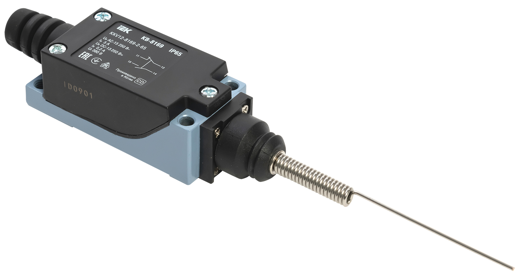 Выключатель концевой КВ-8169 шток пружинный с утоньшением на отклонение IP65